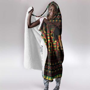 Kwanzaa Festival Hooded Blanket with Kinara Candles and African Pattern