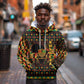 Kwanzaa Festival Hoodie with Kinara Candles and African Pattern