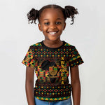 Kwanzaa Festival Kid T shirt with Kinara Candles and African Pattern