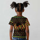 Kwanzaa Festival Kid T shirt with Kinara Candles and African Pattern