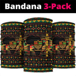 Kwanzaa Festival Neck Gaiter Kinara Candles and African Pattern LT01