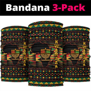 Kwanzaa Festival Neck Gaiter Kinara Candles and African Pattern LT01