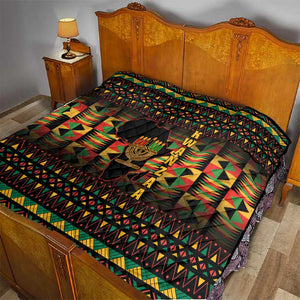 Kwanzaa Festival Quilt with Kinara Candles and African Pattern