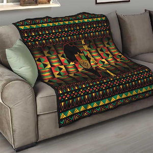 Kwanzaa Festival Quilt with Kinara Candles and African Pattern