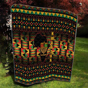 Kwanzaa Festival Quilt with Kinara Candles and African Pattern