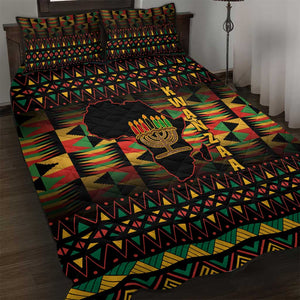 Kwanzaa Festival Quilt Bed Set with Kinara Candles and African Pattern