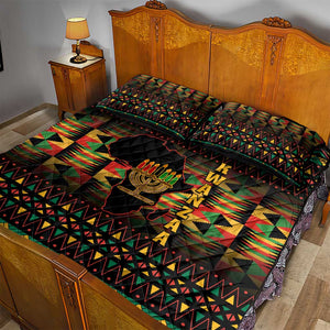 Kwanzaa Festival Quilt Bed Set with Kinara Candles and African Pattern