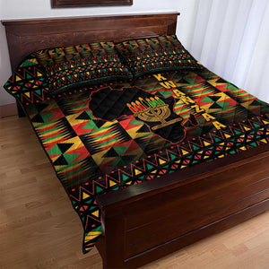 Kwanzaa Festival Quilt Bed Set with Kinara Candles and African Pattern