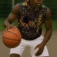 Kwanzaa Festival Sleeveless Zip Hoodie with Kinara Candles and African Pattern - African Pride