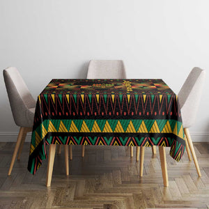 Kwanzaa Festival Tablecloth with Kinara Candles and African Pattern