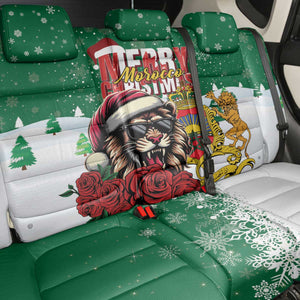 Morocco Christmas Back Car Seat Cover Santa Lion With Rose Xmas Vibe