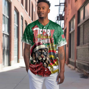 Morocco Christmas Baseball Jersey Santa Lion With Rose Xmas Vibe