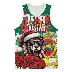 Morocco Christmas Basketball Jersey Santa Lion With Rose Xmas Vibe LT01