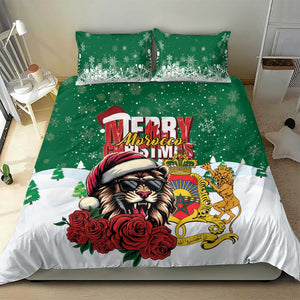 Morocco Christmas Bedding Set Santa Lion With Rose Xmas Vibe