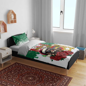 Morocco Christmas Bedding Set Santa Lion With Rose Xmas Vibe