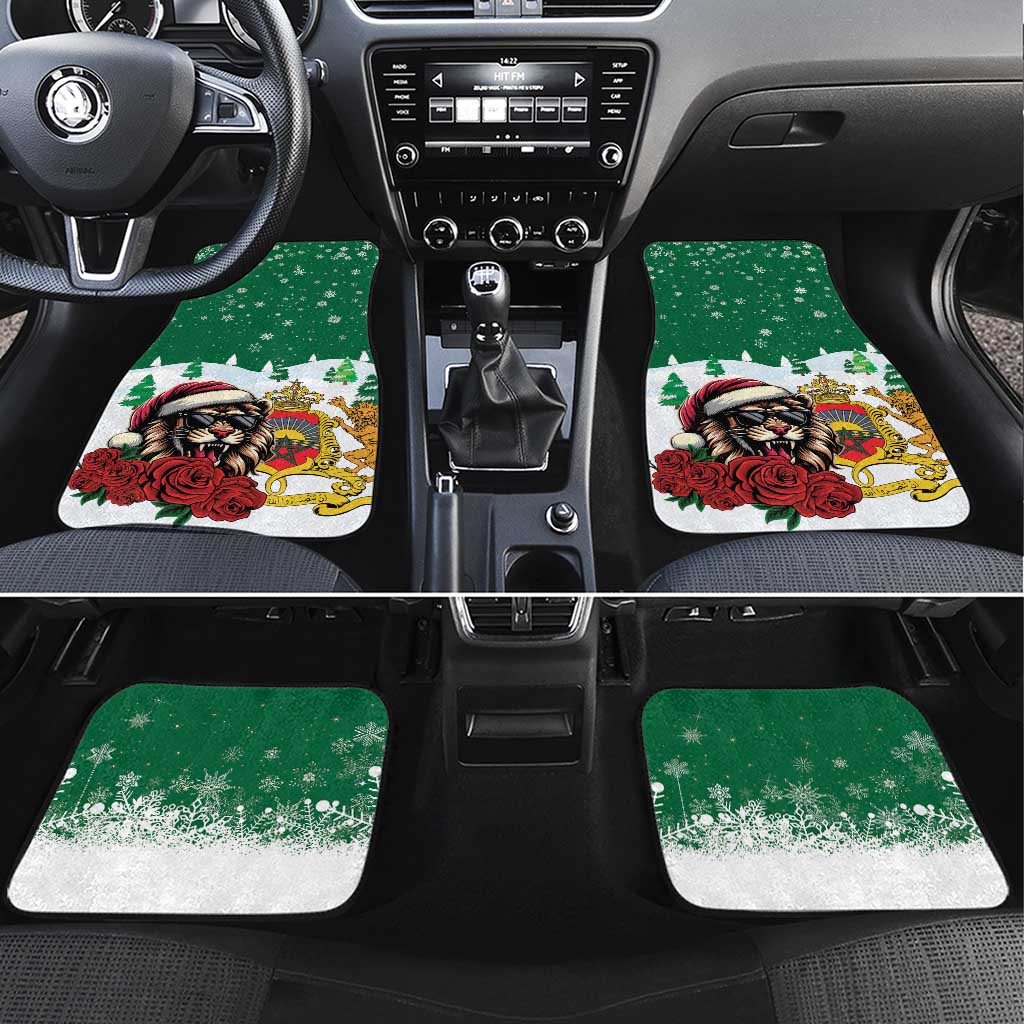 Morocco Christmas Car Mats Santa Lion With Rose Xmas Vibe