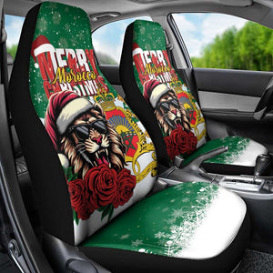 Morocco Christmas Car Seat Cover Santa Lion With Rose Xmas Vibe