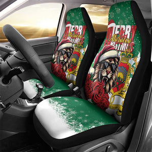 Morocco Christmas Car Seat Cover Santa Lion With Rose Xmas Vibe