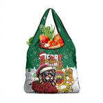 Morocco Christmas Grocery Bag Santa Lion With Rose Xmas Vibe