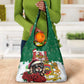 Morocco Christmas Grocery Bag Santa Lion With Rose Xmas Vibe