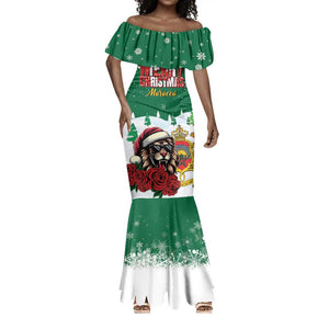 Morocco Christmas Mermaid Dress Santa Lion With Rose Xmas Vibe