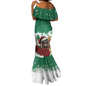 Morocco Christmas Mermaid Dress Santa Lion With Rose Xmas Vibe