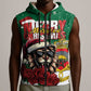 Morocco Christmas Sleeveless Zip Hoodie Santa Lion With Rose Xmas Vibe - African Pride