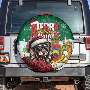 Morocco Christmas Spare Tire Cover Santa Lion With Rose Xmas Vibe