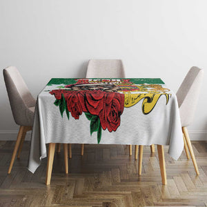 Morocco Christmas Tablecloth Santa Lion With Rose Xmas Vibe