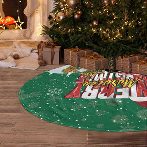 Morocco Christmas Tree Skirt Santa Lion With Rose Xmas Vibe