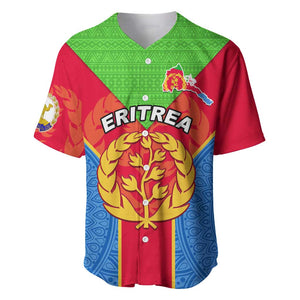 Custom Eritrea Baseball Jersey with Eritrean Emblem Flag and African Pattern Design