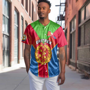 Custom Eritrea Baseball Jersey with Eritrean Emblem Flag and African Pattern Design