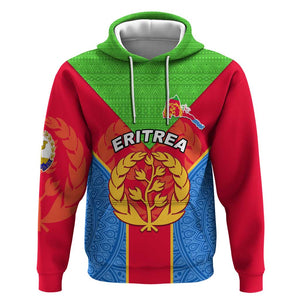 Custom Eritrea Hoodie with Eritrean Emblem Flag and African Pattern Design