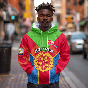 Custom Eritrea Hoodie with Eritrean Emblem Flag and African Pattern Design