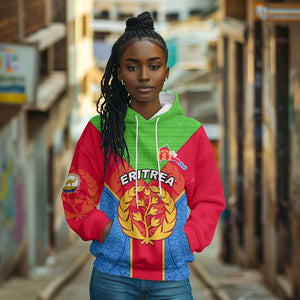 Custom Eritrea Hoodie with Eritrean Emblem Flag and African Pattern Design