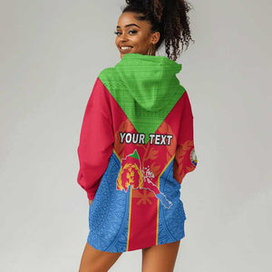 Custom Eritrea Hoodie Dress with Eritrean Emblem Flag and African Pattern Design