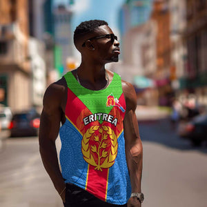 Custom Eritrea Men Tank Top with Eritrean Emblem Flag and African Pattern Design