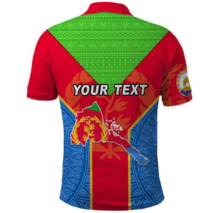 Custom Eritrea Polo Shirt with Eritrean Emblem Flag and African Pattern Design