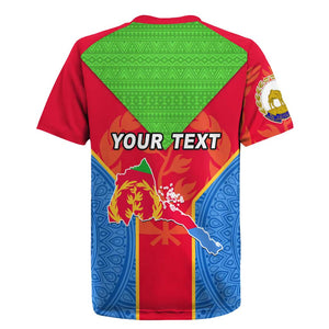 Custom Eritrea Rugby Jersey with Eritrean Emblem Flag and African Pattern Design