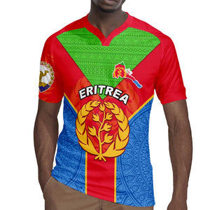 Custom Eritrea Rugby Jersey with Eritrean Emblem Flag and African Pattern Design