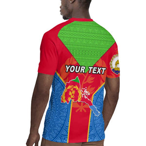 Custom Eritrea Rugby Jersey with Eritrean Emblem Flag and African Pattern Design