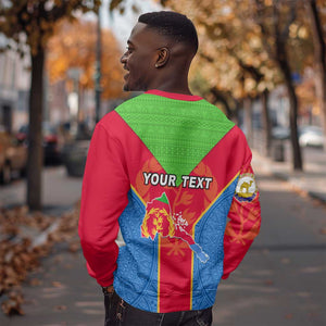 Custom Eritrea Sweatshirt with Eritrean Emblem Flag and African Pattern Design