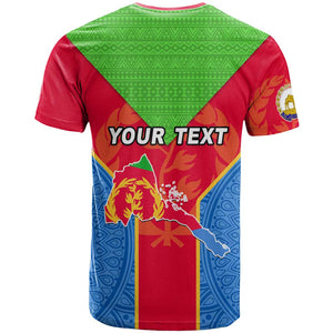 Custom Eritrea T shirt with Eritrean Emblem Flag and African Pattern Design