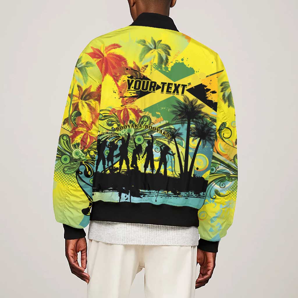 Personalized Jamaica Sleng Teng Riddim Bomber Jacket Booyaka Booyaka - African Pride