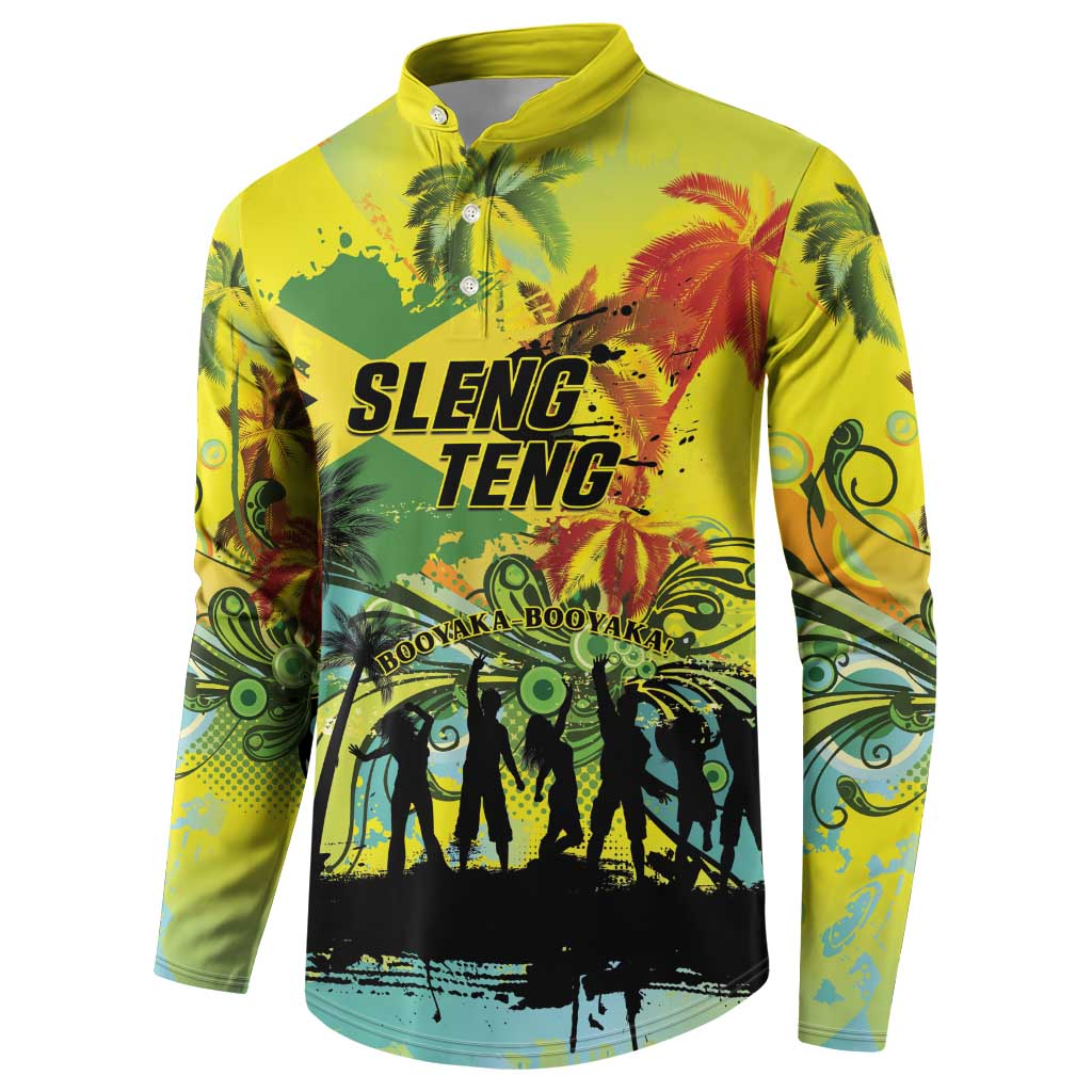 Personalized Jamaica Sleng Teng Riddim Button Sweatshirt Booyaka Booyaka