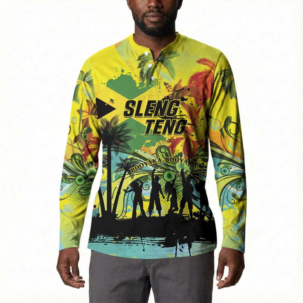 Personalized Jamaica Sleng Teng Riddim Button Sweatshirt Booyaka Booyaka