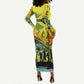 Personalized Jamaica Sleng Teng Riddim Long Sleeve Bodycon Dress Booyaka Booyaka - African Pride