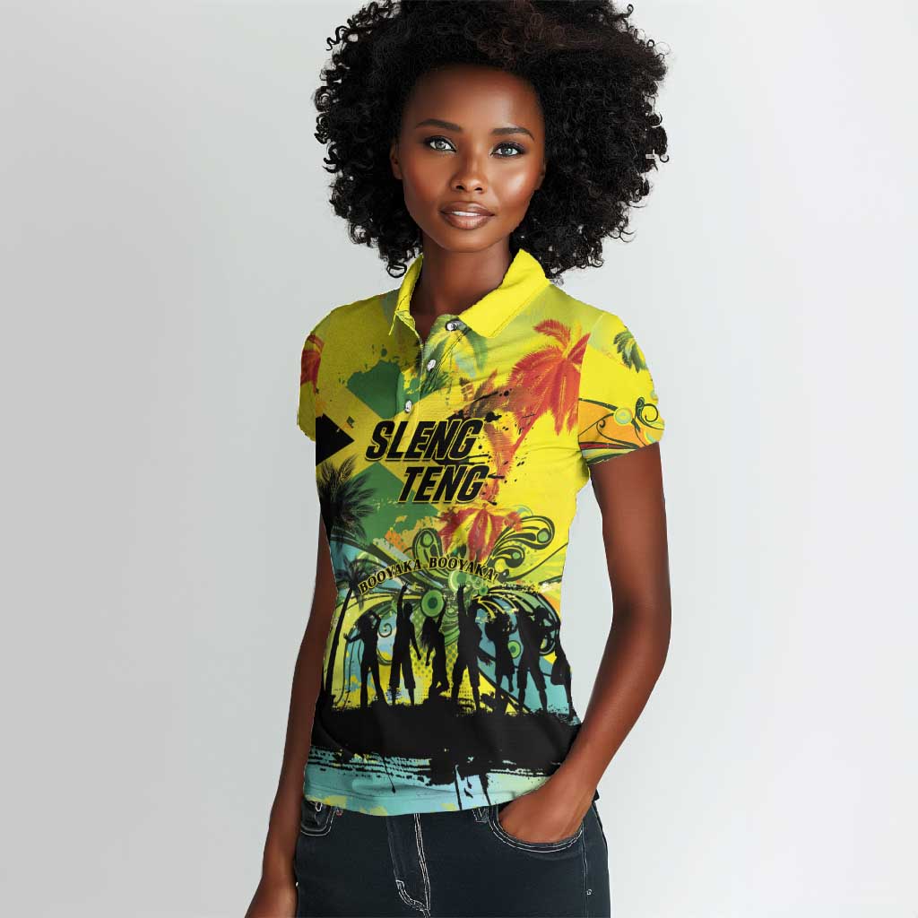 Personalized Jamaica Sleng Teng Riddim Women Polo Shirt Booyaka Booyaka - African Pride