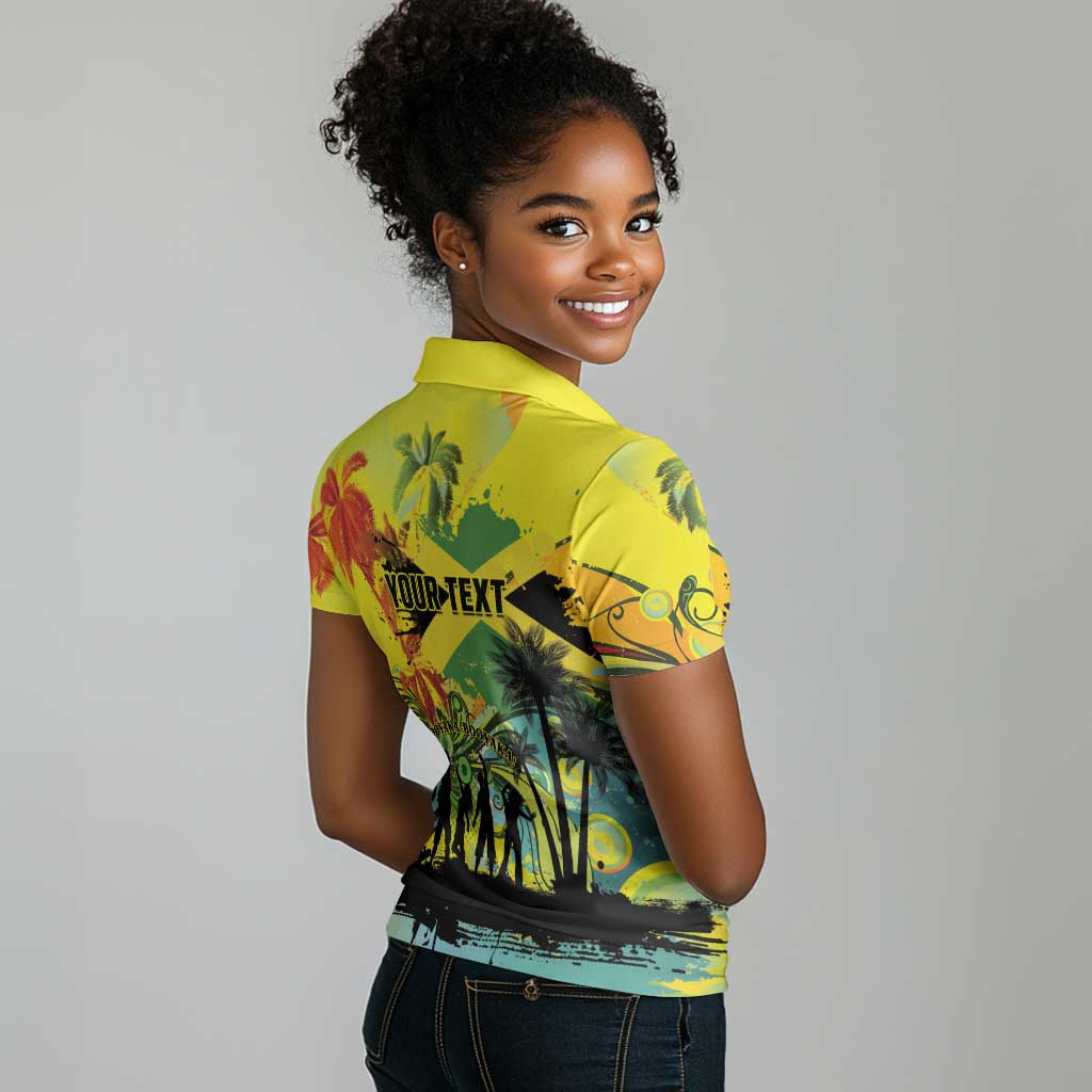 Personalized Jamaica Sleng Teng Riddim Women Polo Shirt Booyaka Booyaka - African Pride