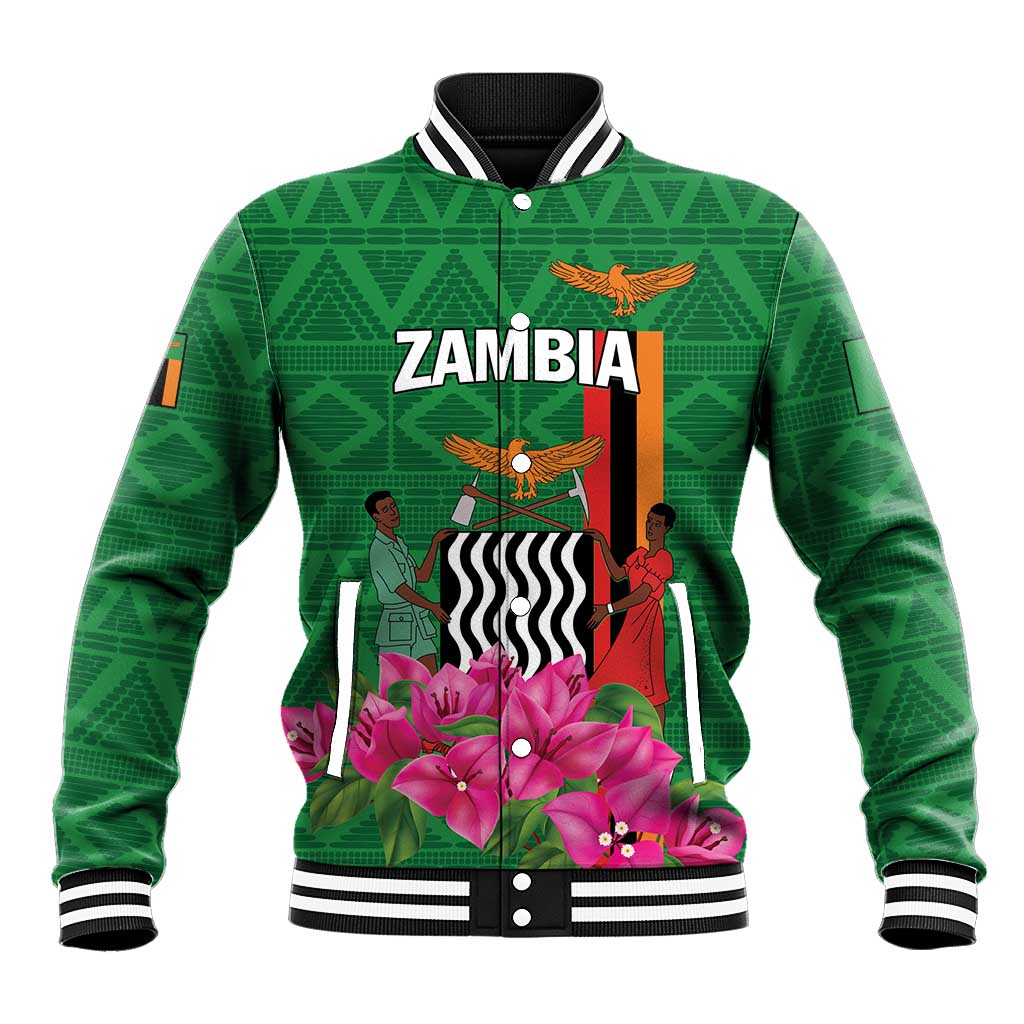 Personalized Icitungu ca Zambia Baseball Jacket Africa Bougainvillea LT01